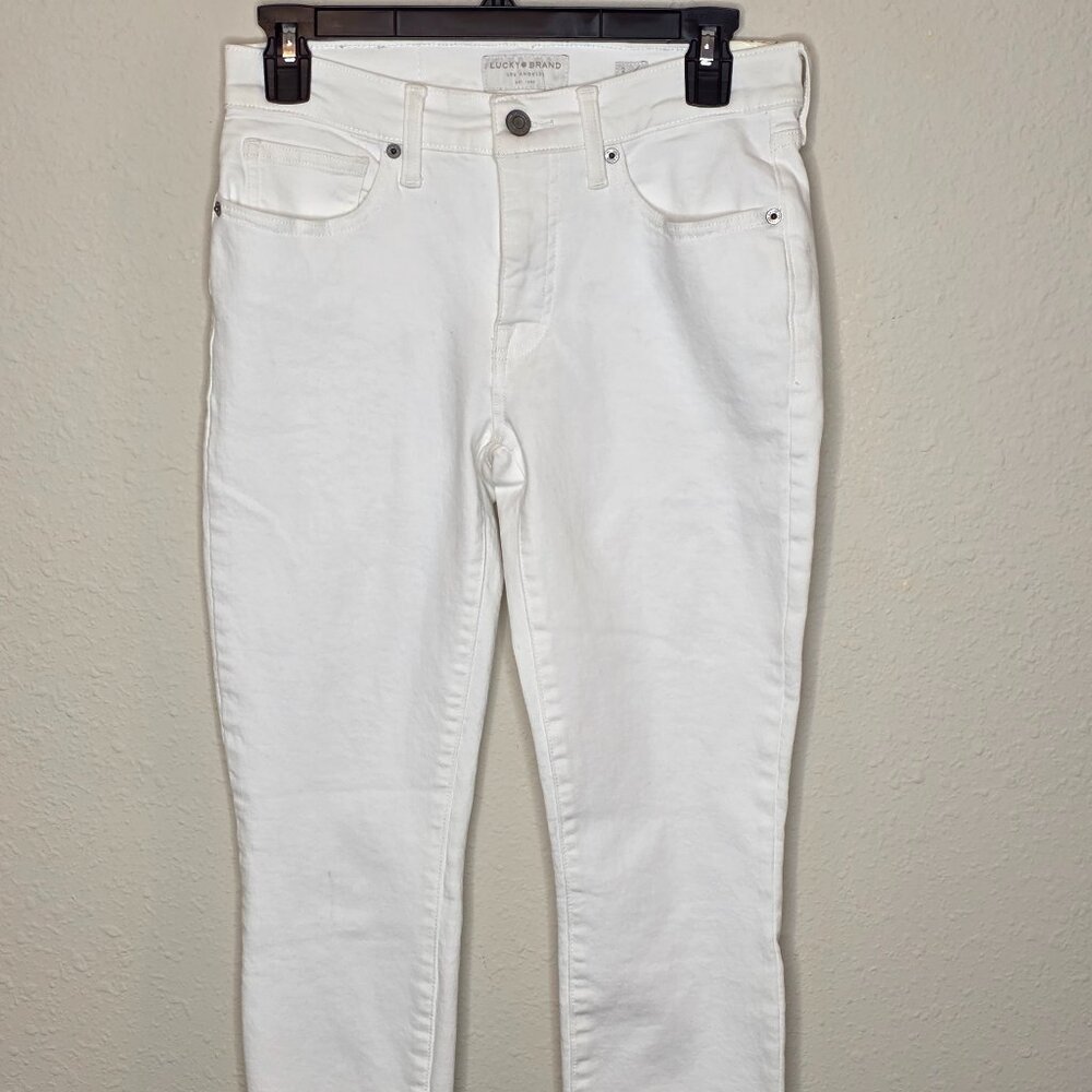 NWT Lucky Brand Women's "Ava" Mid Rise Crop Jeans in White, Size 2/26